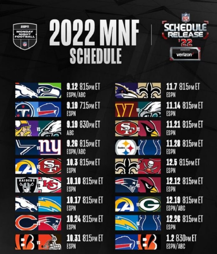 Monday Night Football 2024 Schedule Time Central Time - Sybil Euphemia